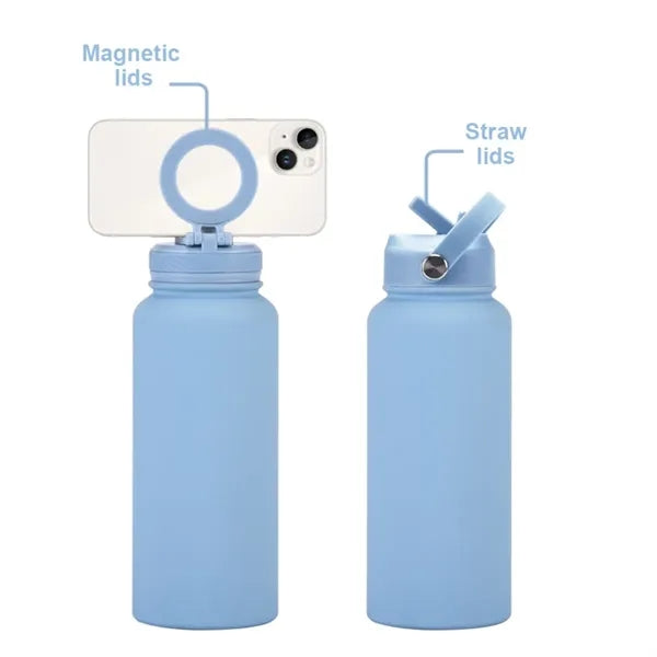 34 oz Insulated Water Bottle with Magnetic Phone Holder
