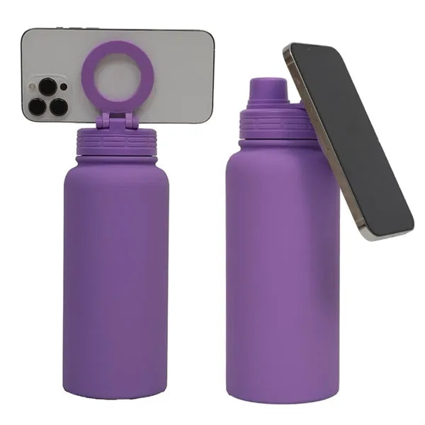 34 oz Insulated Water Bottle with Magnetic Phone Holder