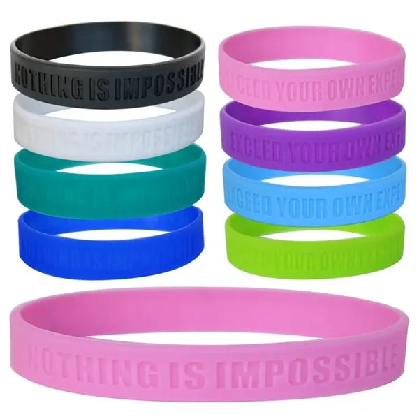 Debossed Printed Silicone Wristbands Bracelets