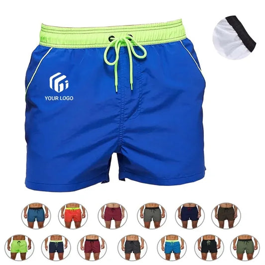Summer quick dry men's swim trunks beach shorts with pockets