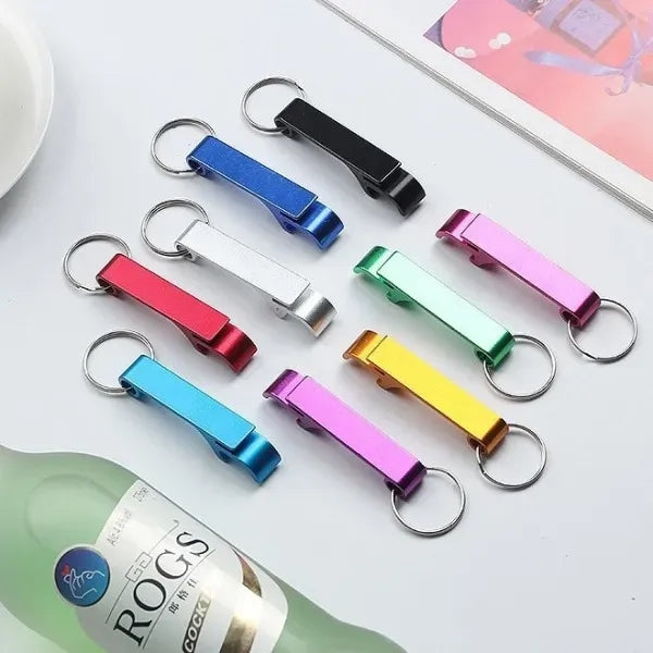 Lightweight aluminum bottle opener keychain