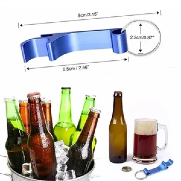 Lightweight aluminum bottle opener keychain