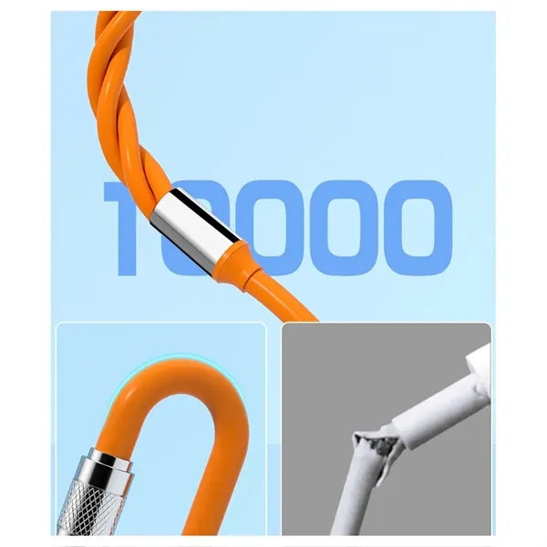 180 degree rotating light up cord phone fast charging cable