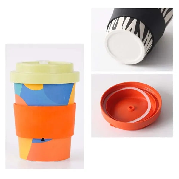Eco friendly cold hot drinks mug bamboo fiber coffee cup