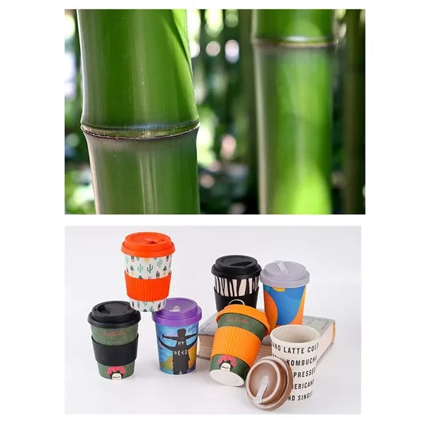 Eco friendly cold hot drinks mug bamboo fiber coffee cup