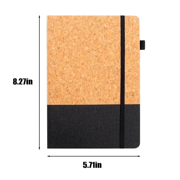 Environmental friendly cork cover lined journal notebook