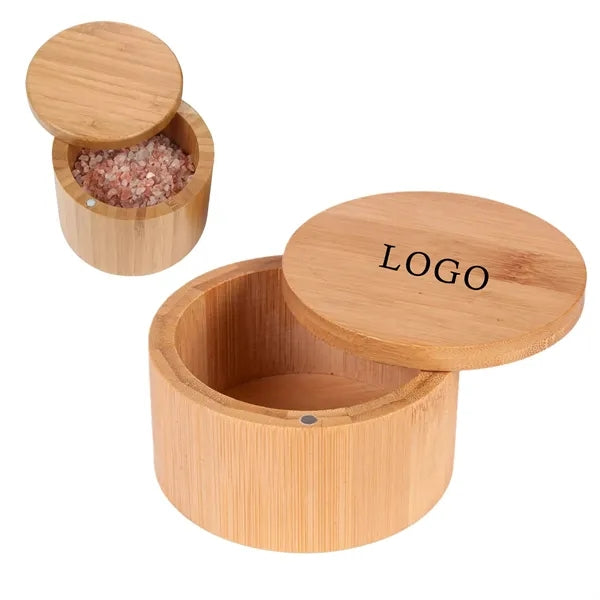 Bamboo Salt Cellar with Magnetic Swivel Lid