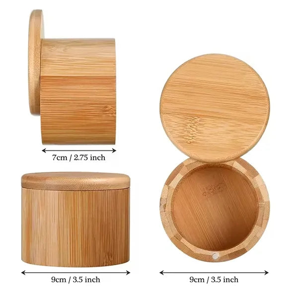 Bamboo Salt Cellar with Magnetic Swivel Lid