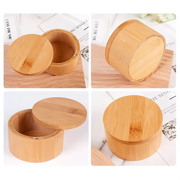 Bamboo Salt Cellar with Magnetic Swivel Lid
