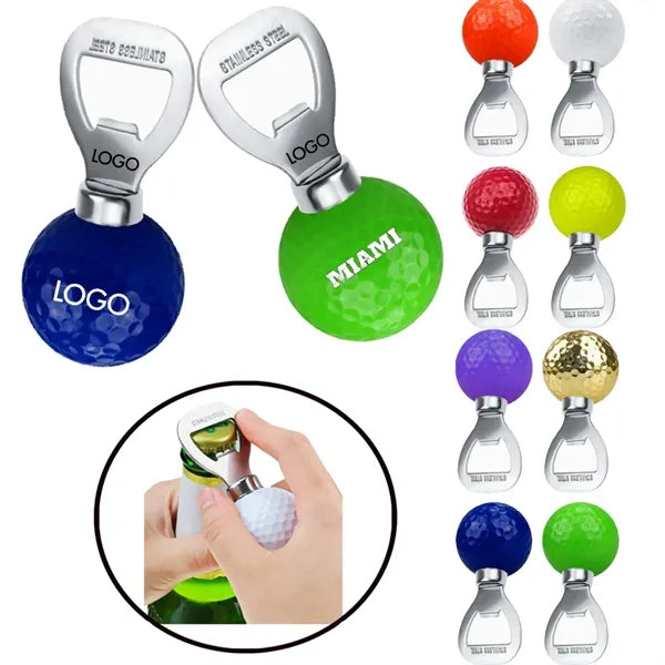 Logo Coaster Golf Ball Shape Beer Bottle Opener