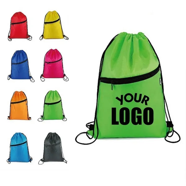 Zipper Headphone Jack Drawstring Bag