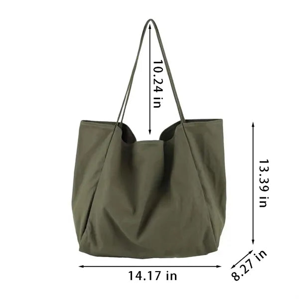 Woman shopping travel durable shoulder large canvas tote bag
