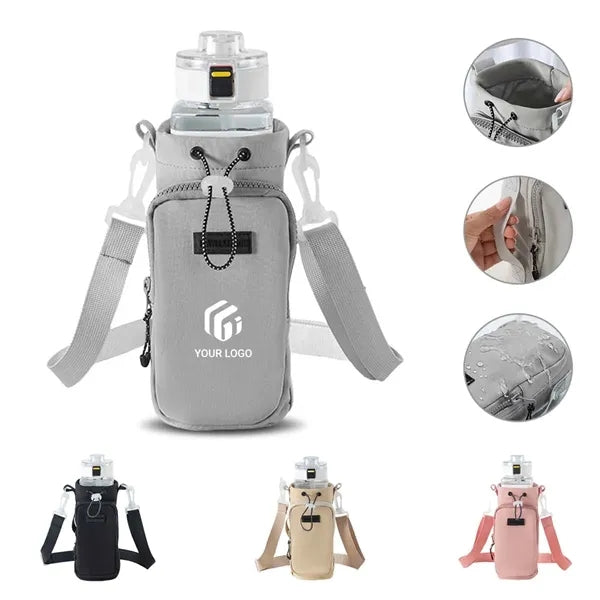 Waterproof shoulder water bottle carrier bag with strap