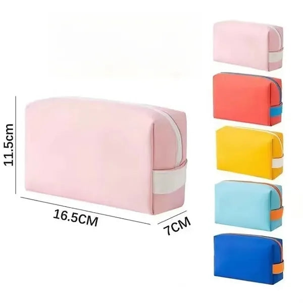 Simple Cosmetic Bag PU Waterproof Large Capacity