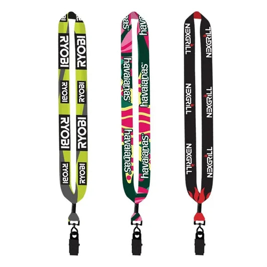 1" Dye Sublimated Lanyard with Metal Crimp & Metal Bulldog