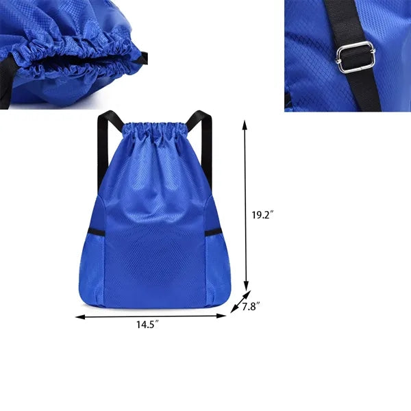 Large Drawstring Simple Double-shoulder Outdoor Backpack