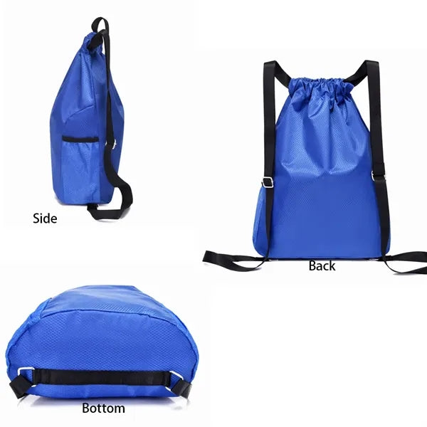 Large Drawstring Simple Double-shoulder Outdoor Backpack