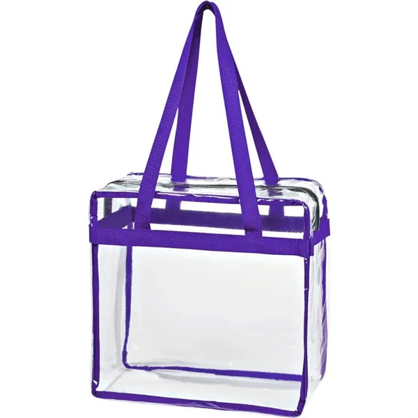 Zippered Pvc Stadium Tote Bag