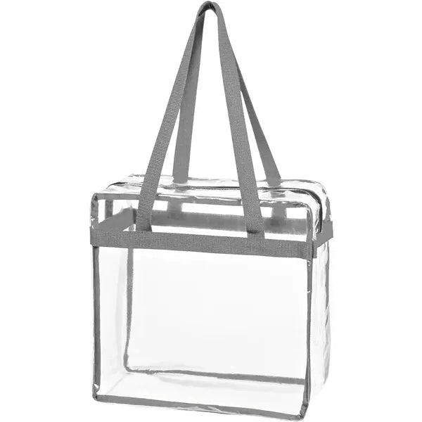 Zippered Pvc Stadium Tote Bag