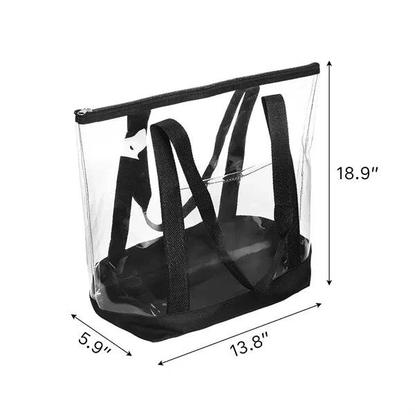 Pvc Clear Tote Bag Shoulder With Zipper Closure