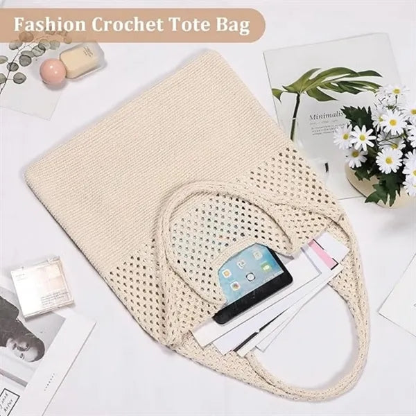 Crochet Mesh Beach Tote Bag