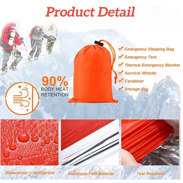 Emergency Sleeping Bag Survival Waterproof Blanket