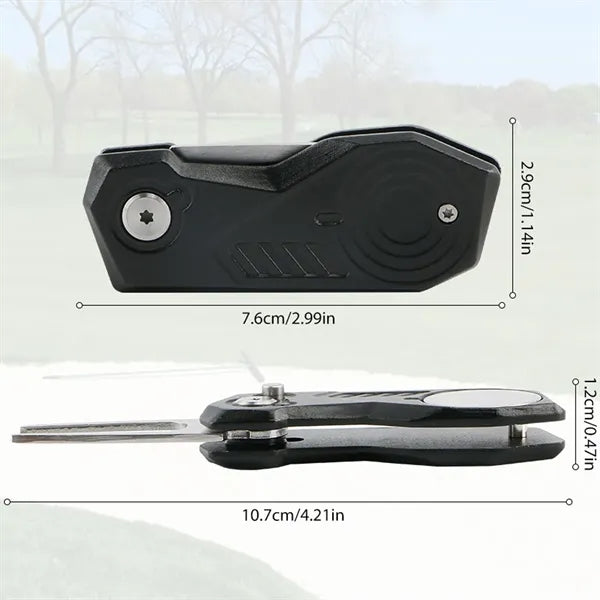 Foldable Golf Divot Tool with Golf Ball Marker