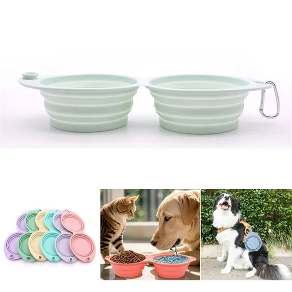 2 in 1 Collapsible Silicone Dog Bowl