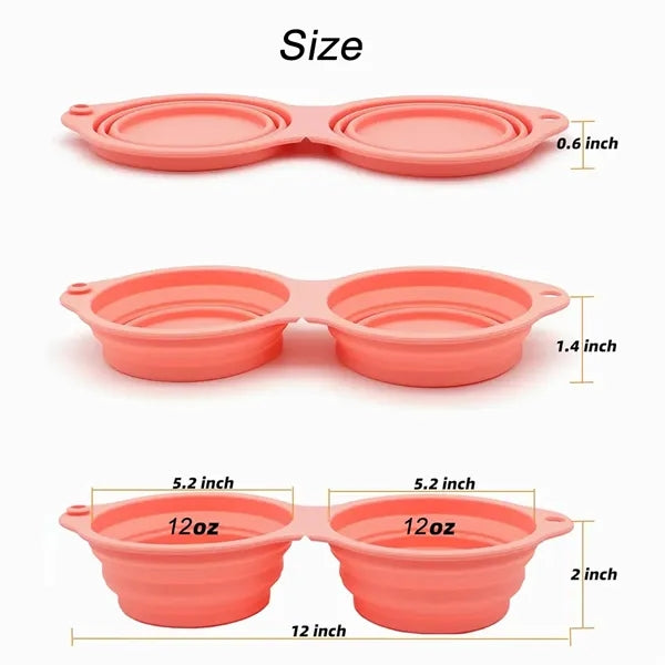 2 in 1 Collapsible Silicone Dog Bowl