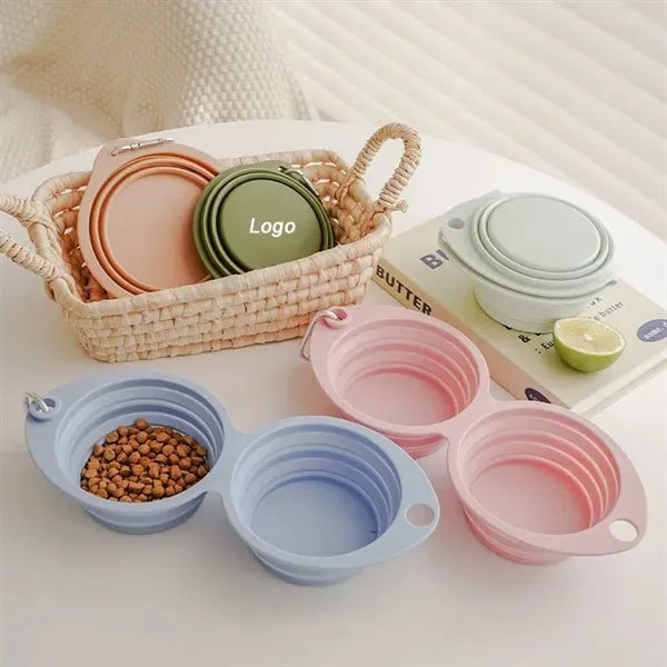 2 in 1 Collapsible Silicone Dog Bowl