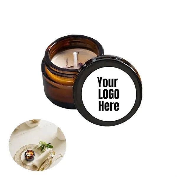 Logo Amber Glass Jar Soy Wax Candle Gift