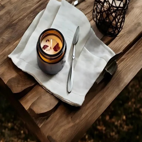 Logo Amber Glass Jar Soy Wax Candle Gift