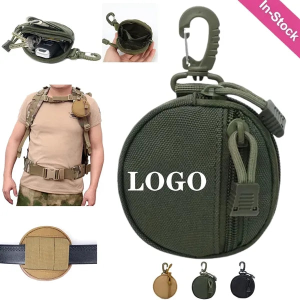 Portable Tactical Round Wallet with Carabiner