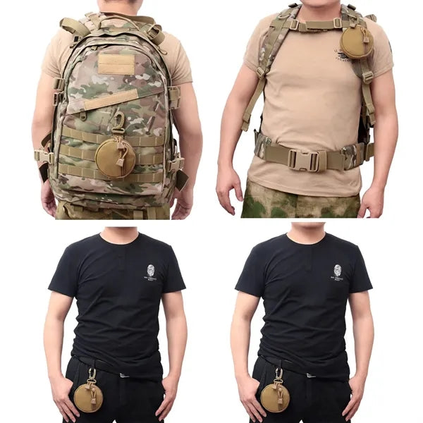 Portable Tactical Round Wallet with Carabiner