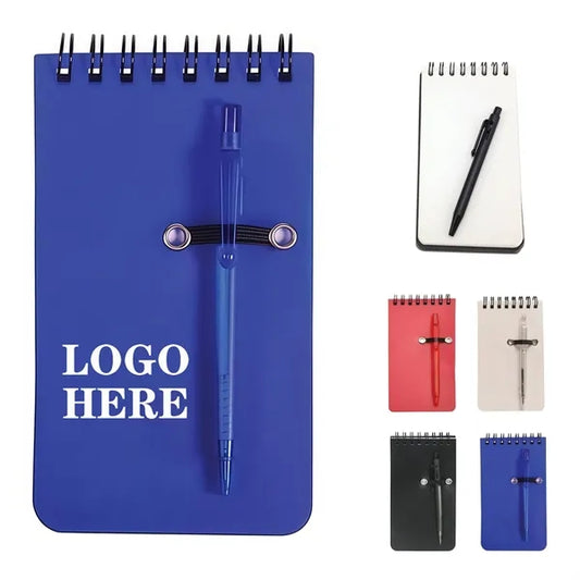 Pocket Sized Spiral Jotter Notepad Notebook With Pen
