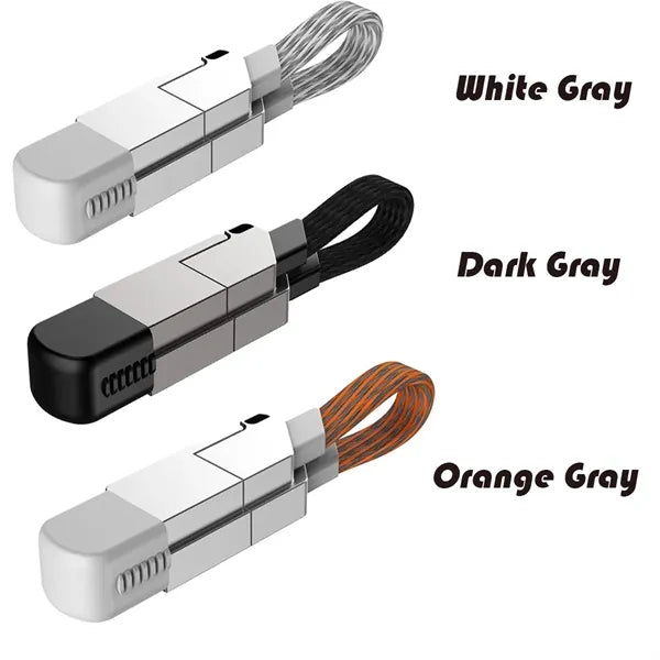 Zinc Alloy Portable Fast Charging Data Cable Keychain