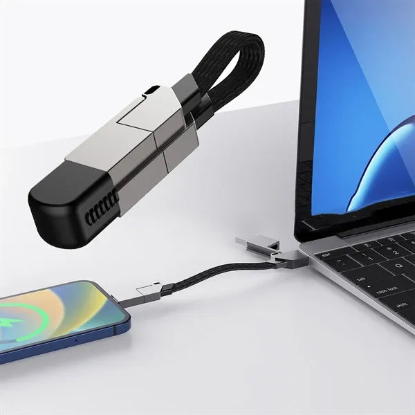Zinc Alloy Portable Fast Charging Data Cable Keychain