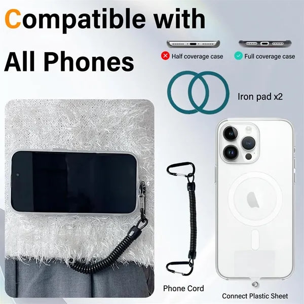 Magnetic Phone Belt Clip Holder With Anti Theft Chain
