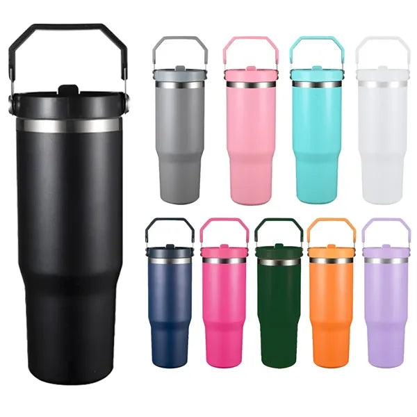 30oz Stainless Steel Insulated Water Bottle with Straw