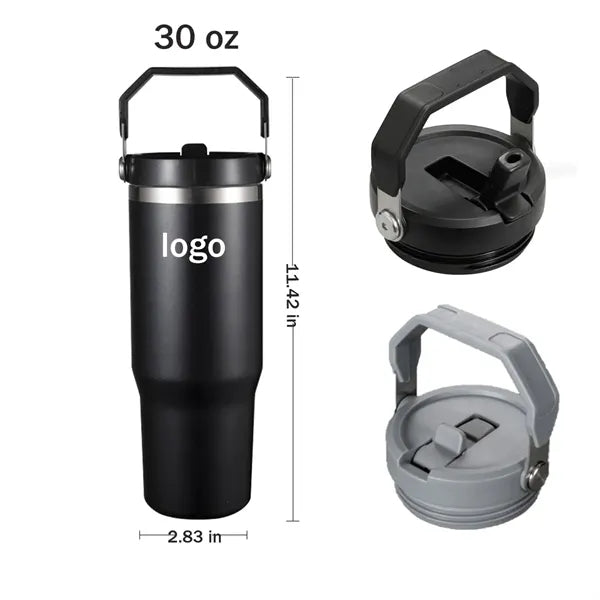 30oz Stainless Steel Insulated Water Bottle with Straw