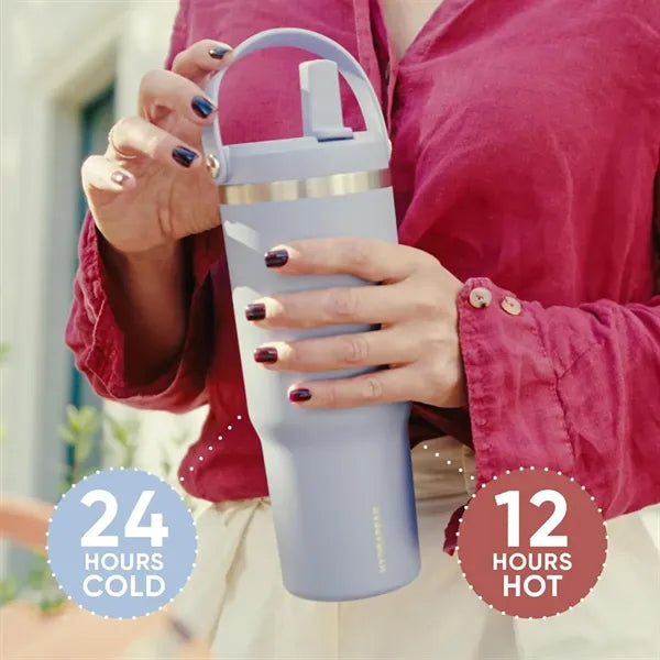 30oz Stainless Steel Insulated Water Bottle with Straw