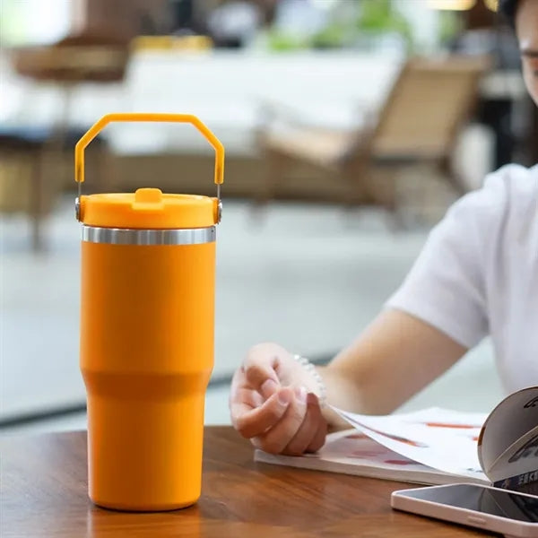 30oz Stainless Steel Insulated Water Bottle with Straw