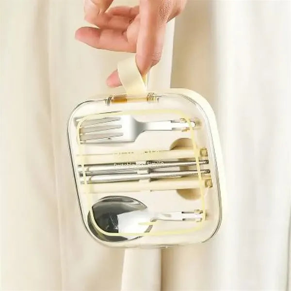 Stainless Steel Folding Pocket Cutlery Set