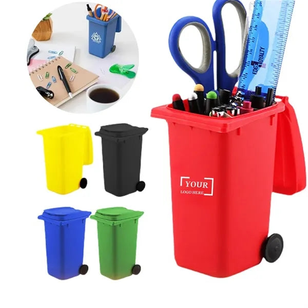 Trash Bin Style Desk Organizer Pencil Holder