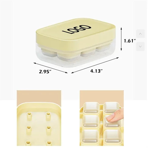 Mini Press-Action Ice Cube Tray and Storage Box