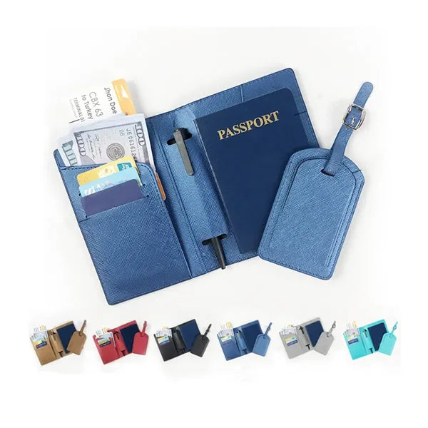 Multifunctional PU Passport Bag Luggage Tag Combo