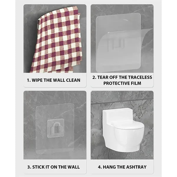 Creative Toilet-Shaped Wall-Mounted Ashtray w/ Lid