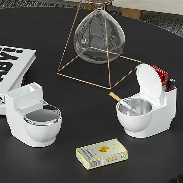 Creative Toilet-Shaped Wall-Mounted Ashtray w/ Lid