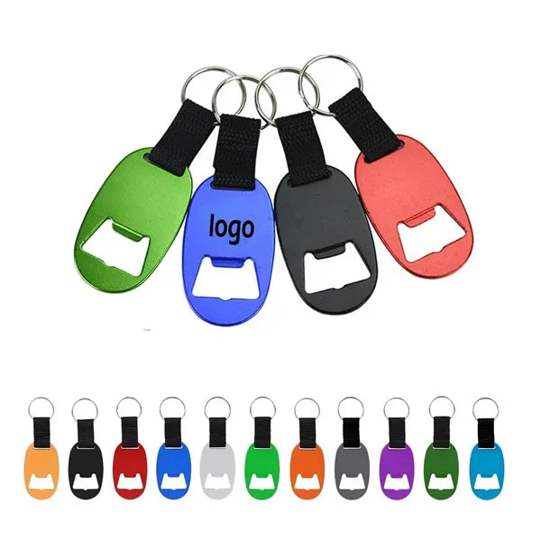 Aluminum Oval Keychain with Bottle Opener