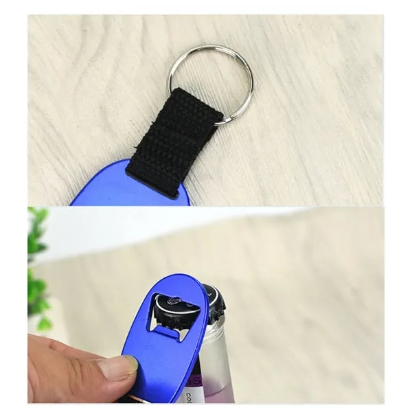 Aluminum Oval Keychain with Bottle Opener